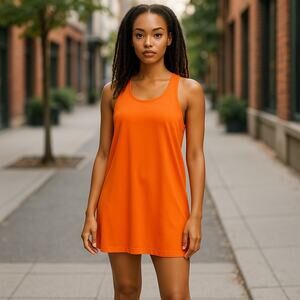 Abercrombie & Fitch Side Cut Out Cover Up Dress Small Orange Vacation Summer